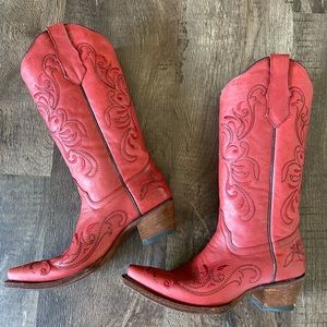Circle G cowboy boots red